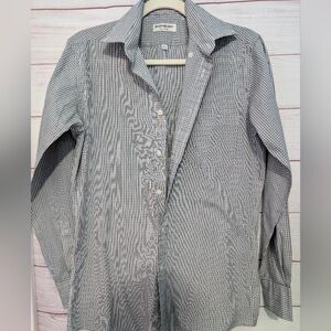 Yves Saint Laurent Black and White Checkered Shirt  Size 141/2 32-33